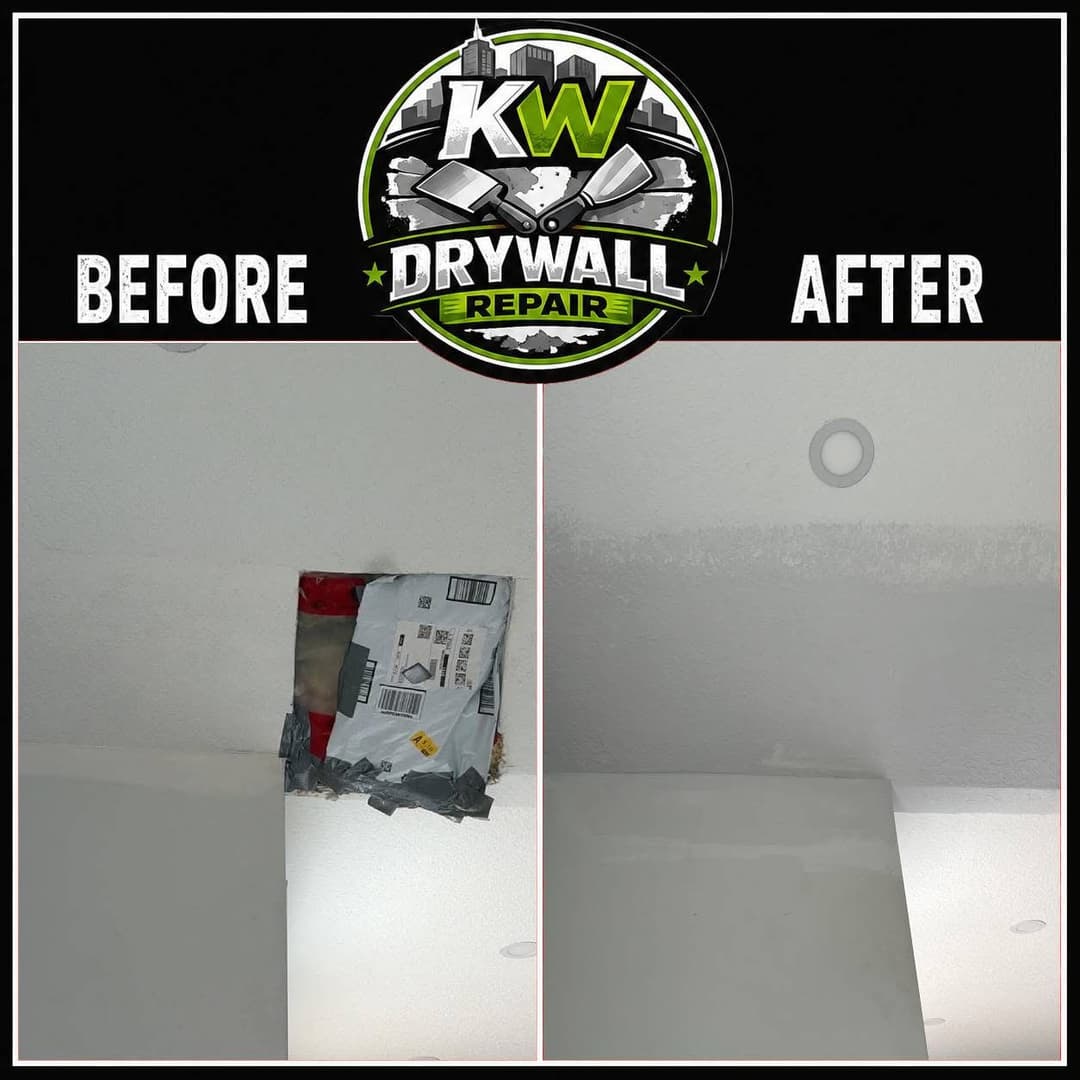 Large Ceiling Hole - Before and After