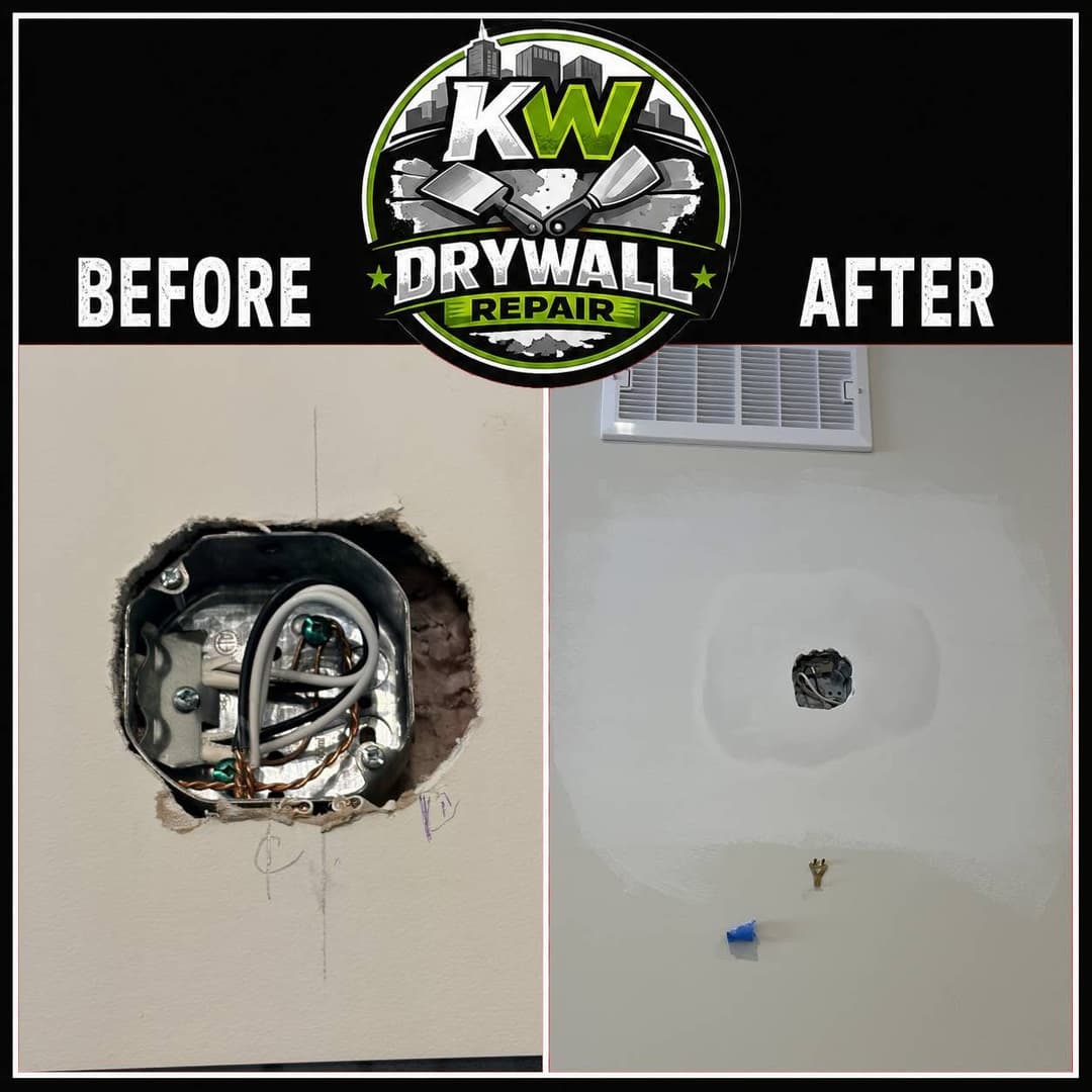 Electrical Box Patch - Before and After