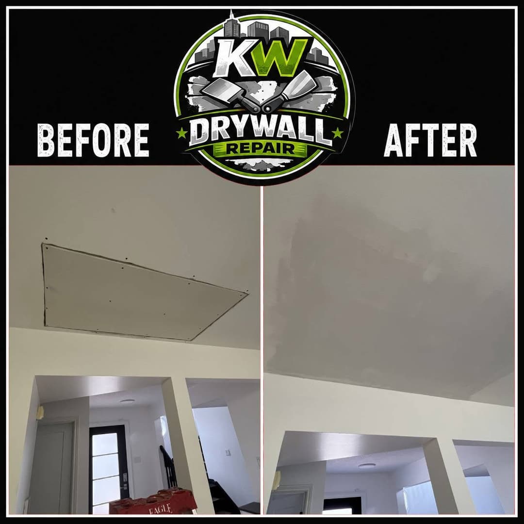 Ceiling Repair - Before and After