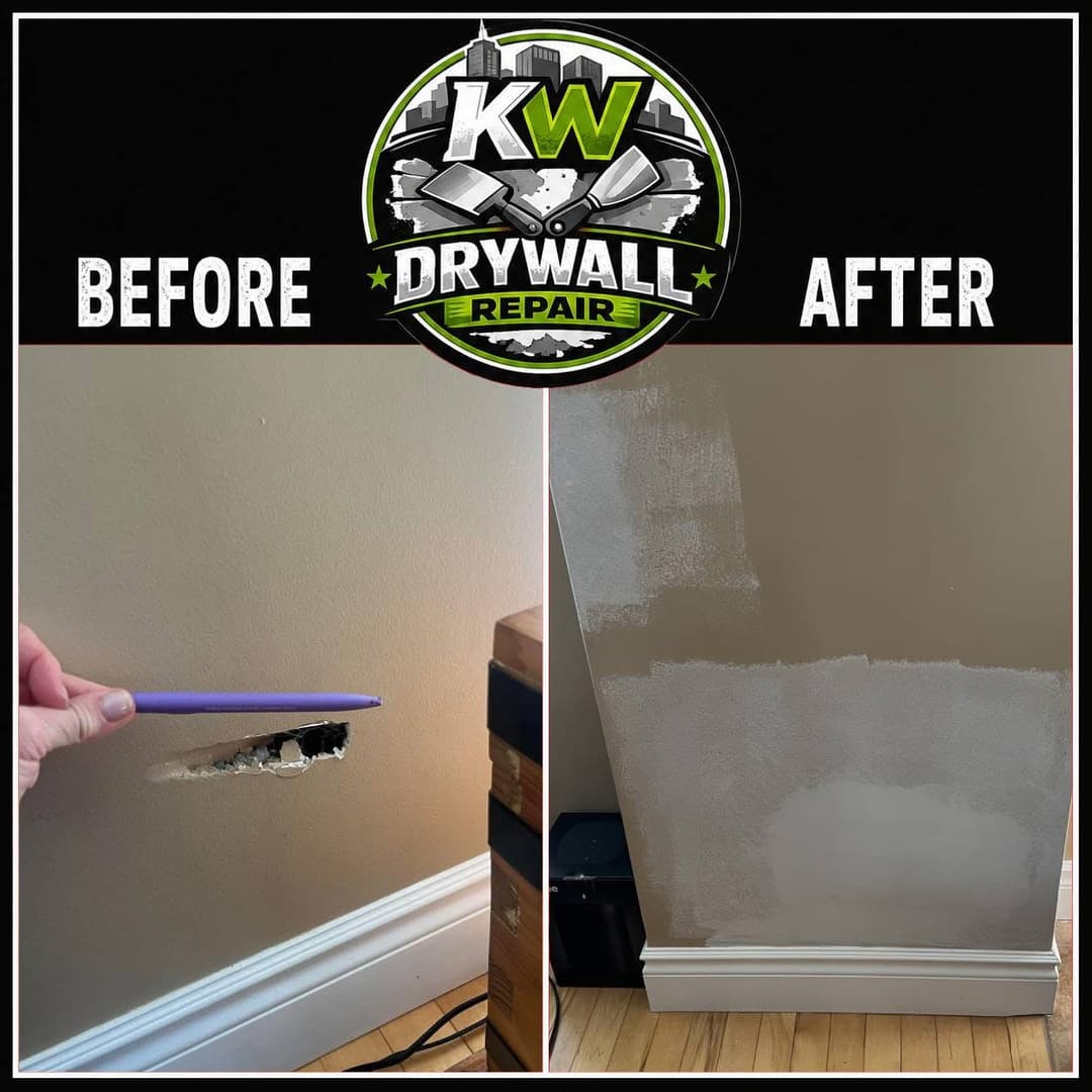 Wall Hole Repair - Before and After